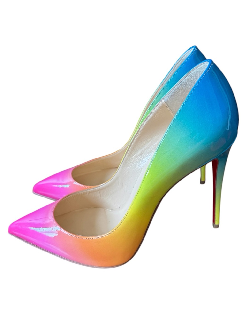 Christian Louboutin Pigalle follies 100 rainbow ombré pumps 39.5